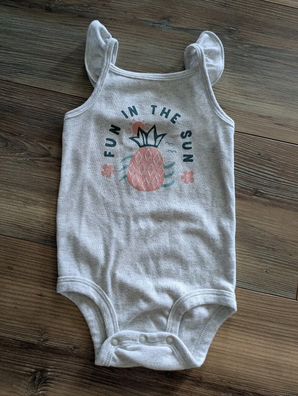 Carter's 2 Piece Pineapple Summer Sleeveless Bodysuit & Ruffle Bloomers Set 12M